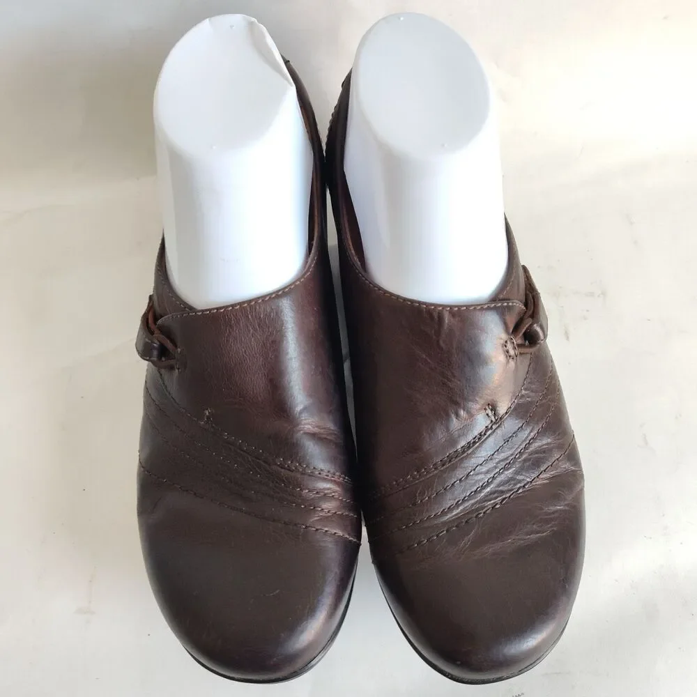 Dansko Franny Leather Brown Arch Support Leather Comfort Work Shoes 7.5 - 8 / 38